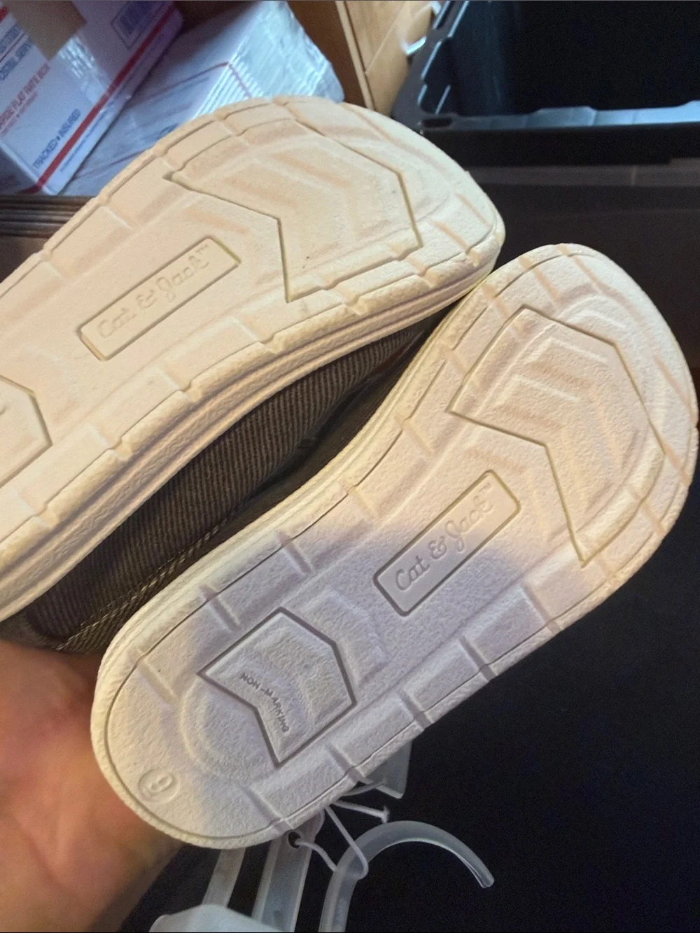 GAP Kids Gray Canvas Moccasin-Style Slip-Ons